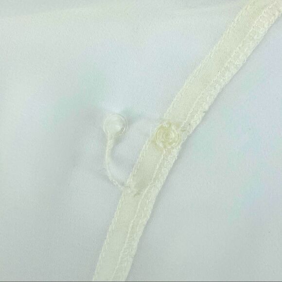 bebe Sheer Short Sleeve Button Down Blouse - Picture 10 of 15